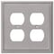 Amerelle Amerelle Metro Brushed Nickel 2 gang Die-Cast Metal Duplex Wall Plate 1 pk 77DDBN - alternate 2